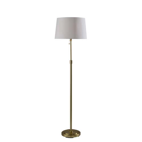 Mainstays Floor Lamp 59.5" Gold Stick Floor Lamp with White Fabric Shade