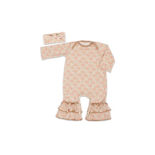 Ruffle Romper & Head Wrap Set