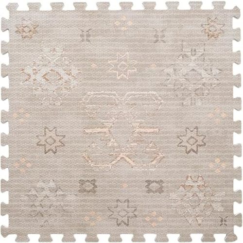 House of Noa Play Mat – 4x8 Husk Dallas – Set of 8 Tiles – EVA Foam Play Mat for Floor, Soft Interlocking Mats for Hard Floors