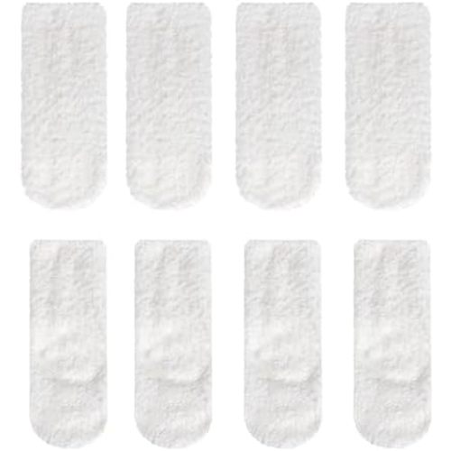 4 Pairs Baby Fuzzy Socks with Grips Toddlers Cozy Anti Slip Winter Sock for 1-6 Years Boys Girls Warm Gift Socks