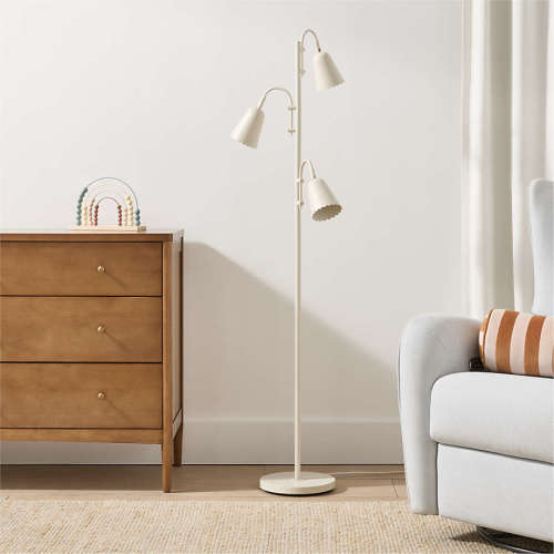 Sadie Scalloped Cream Kids Floor Lamp
