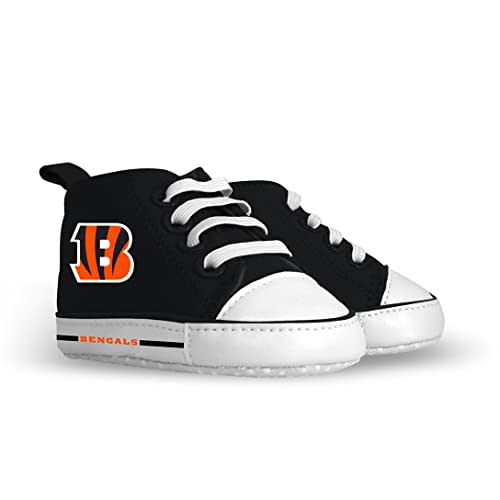 Baby Fanatic - NFL Baby Pre-Walkers Shoes Officially Licensed Cincinnati Bengals Football High Top Sneakers Soft Anti-Slip Soles Boys and Girls 0-6 Months