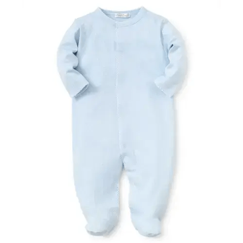 Blue/White New Kissy Dots Print Footie