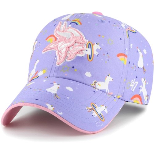 Girls Preschool Minnesota Vikings '47 Lavender Unicorn Clean Up Adjustable Hat
