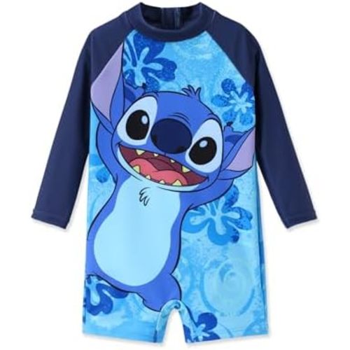 Disney Marvel Stitch Cars Spiderman Mickey Mouse Baby Boy Swimsuit Infant Toddler Bathing Suit UPF 50+ Zipper Long Sleeves