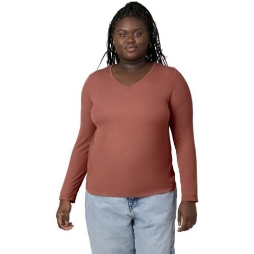 Kindred Bravely Ribbed Bamboo Maternity V-Neck T-Shirt, Long Sleeve