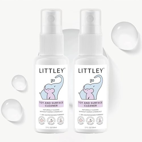 Littley Toy & Surface Cleaner | Alcohol-Free HOCl Spray | 2 oz | Fragrance-free formula for baby toys, highchairs, strollers & car seats — gentle on infants with sensitive skin