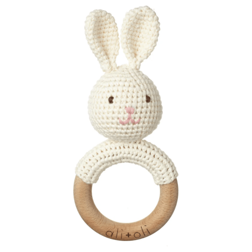 Bunny Rattle Teething Ring