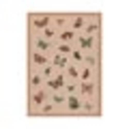 Garvee 5'x7' Machine Wash Area Rugs for Living Room, Butterfly Vintage Boho Carpet, Soft Non-Slip, Low Pile Large Area Rug for Dining Room, Pink