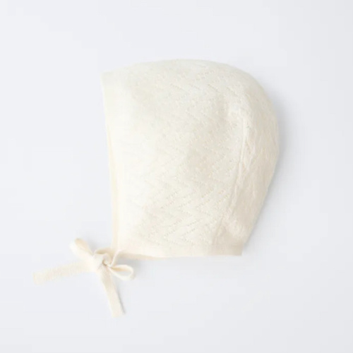 COTTON AND SILK KNIT BONNET - Ecru | ZARA United States