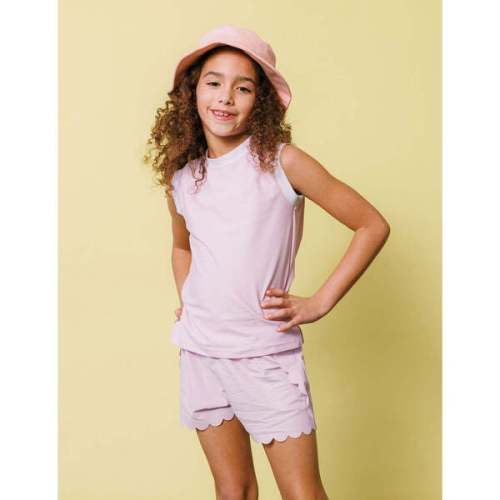 Girls Scalloped Shorts, Lavender - Courtside Kids | Maisonette