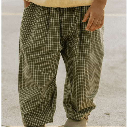 Check Pants - Light Olive and Honey