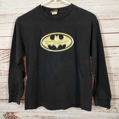 Vintage Tee Shirt / Batman Long Sleve T Shirt / Kids Top / 2000s 00s Y2K 1990s 90s / Graphic Tee Kids / Medium M