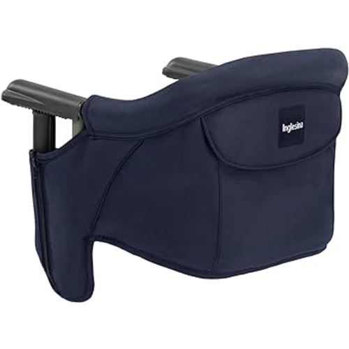 Inglesina Fast Table Chair, Navy - Portable Baby High Chair - for Babies & Toddlers up to 37 lbs - Collapsible Design - Fits Tables 0.8'' to 3.5'' Thick - Compact & Easy to Use - Travel Bag Included