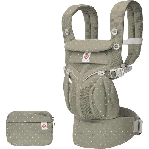 Ergobaby Omni Classic Baby Carrier Newborn to Toddler - Breathable Baby Carriers for Summer - All-Position Carrier with Lumbar Support (7-45 Pounds), Mesh, Soft Olive Diamond