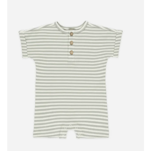 Short Sleeve One-Piece || Sage Stripe – Quincy Mae