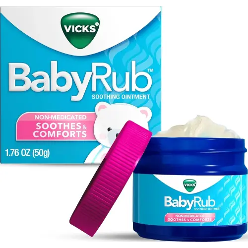 Vicks BabyRub Chest Rub Ointment with Soothing Aloe, Eucalyptus, Lavender, and Rosemary, from the makers of VapoRub, 1.76 oz