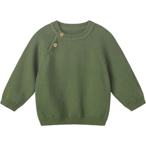 pureborn Baby Toddler Boys Girls Pullover Sweater Cotton Knit Button Closure Sweaters