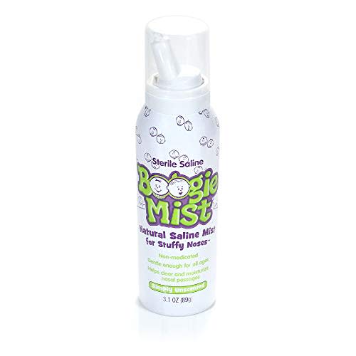 Boogie Mist Sterile Saline Nasal Spray, Allergy Relief, Unscented, 3.1 Ounce