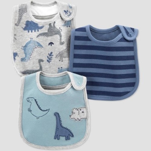 Baby Boys' 3pk Dino Bib - Just One You® made by carter's Gray/Blue