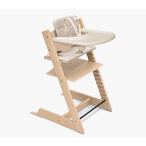 Stokke® Tripp Trapp® High Chair² Oak Natural, Beige Cushion & Vanilla White Tray