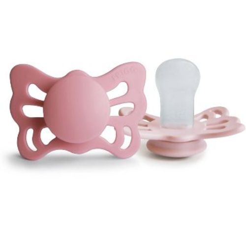 FRIGG Butterfly Anatomical Silicone Pacifier 2-Pack (0-6 Months) Cedar/Baby Pink 0-6 months