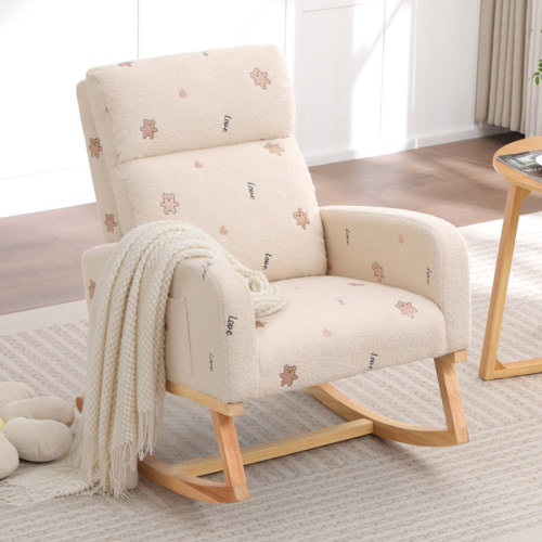Harper Orchard Teddy Nursery Glider Chair with Cartoon Patterns | Wayfair