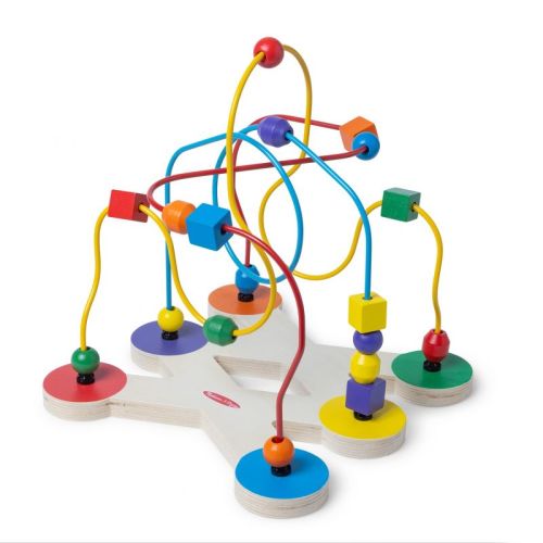 Melissa & Doug Classic Bead Maze - Wooden Educational Toy: Activity Play Center, Shapes & Colors, Metal & Plywood