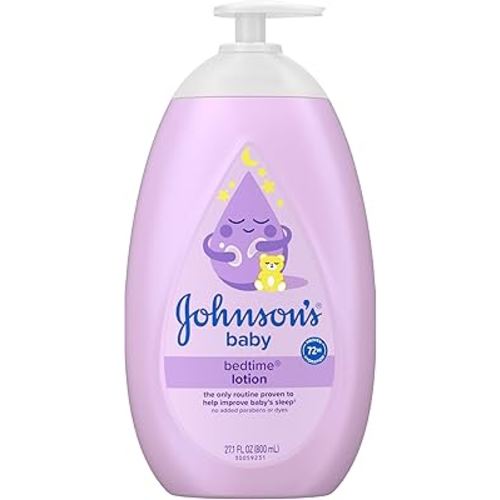Johnson's Baby Bedtime Lotion, Soothing NaturalCalm Aromas, Gentle Nighttime Baby Lotion, Helps Relax & Soothe, Hydrating, No added Parabens & Dyes, 27.1 fl. oz