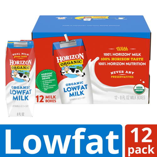 Horizon Organic Shelf Stable Lowfat Milk Boxes 8 fl oz 12 Count