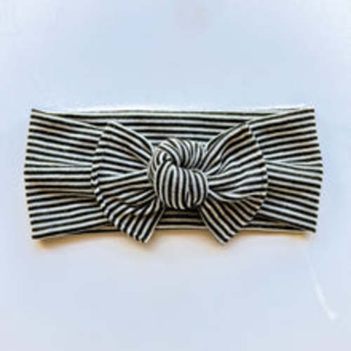 Pinstripe: Flat Bow Headband – Turbans For Tots