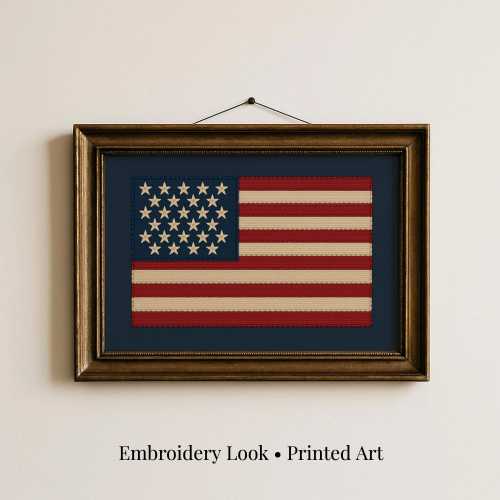 American Flag Print ∙ Vintage Boy Room Art