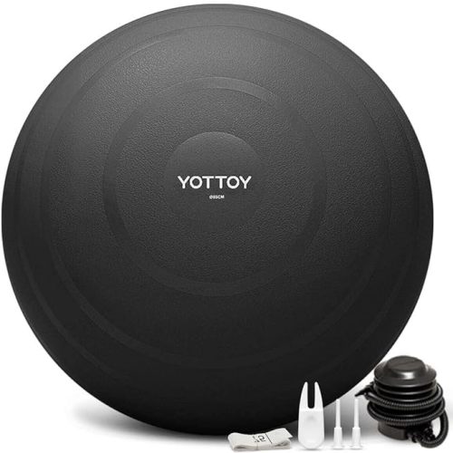 YOTTOY Anti-Burst Exercise Ball for Working Out, Yoga & Pregnancy, Extra Thick Workout Ball for Physical Therapy & Fitness