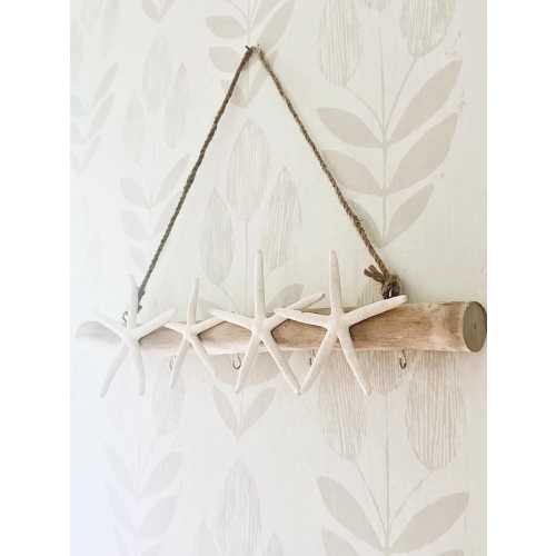 Hanging Natural Driftwood Starfish Bikini Rack | Coastal Decor | Beachy Decor | Swimsuit Rack | Beach Vibes | Jewelry Hanger |