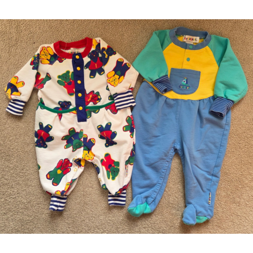 Vintage 90s Infant Gymboree 2 Pc SET Newborn long sleeve coveralls - 8-16 pounds