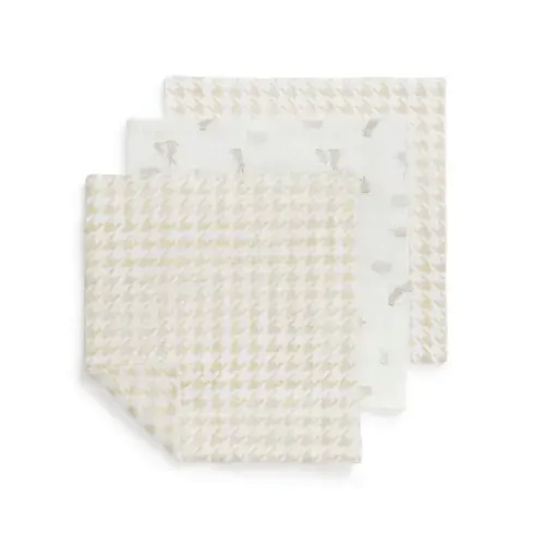 Wash Cloth 3 Pack Cotton White Mini Cloud Bunnies