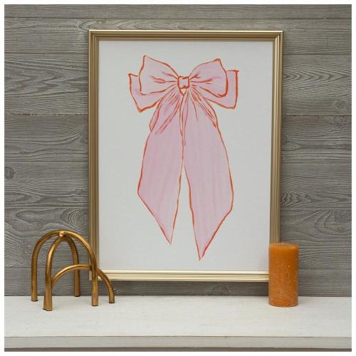 Pink Bow Wood Wall Decor