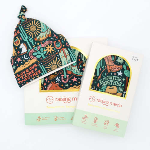Western Cowboy Bamboo Newborn Swaddle Set + Cap | Raising Mama