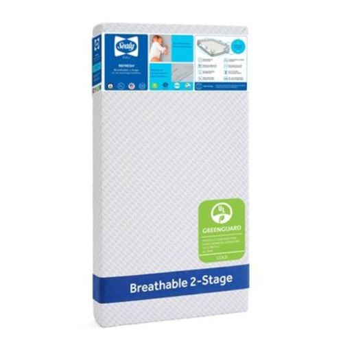 Sealy Refresh Breathable Knit Crib 6" Foam Mattress - White