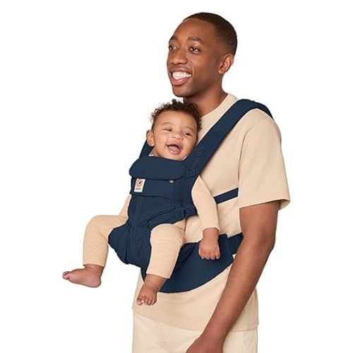 Ergobaby Omni Classic (formerly OMNI 360) All-Position Baby Carrier for Newborn to Toddler with Lumbar Support and Cool Air Mesh, 7-45 Pounds, Midnight Blue, One Size
