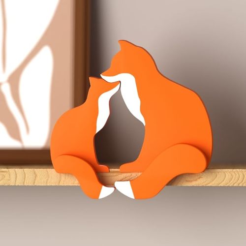 PUTSKA Woodland Nursery Decor, Wooden Animal Shelf Sitter, Fox