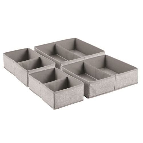 mDesign Fabric Child/Kids Drawer Organizer, 2 Sizes, Set of 4