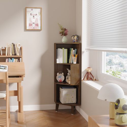 Kids Bookshelf, Premium Corner Bookshelf, Children Book Rack, Bookcase - 22" x 13.8" x 45.3"