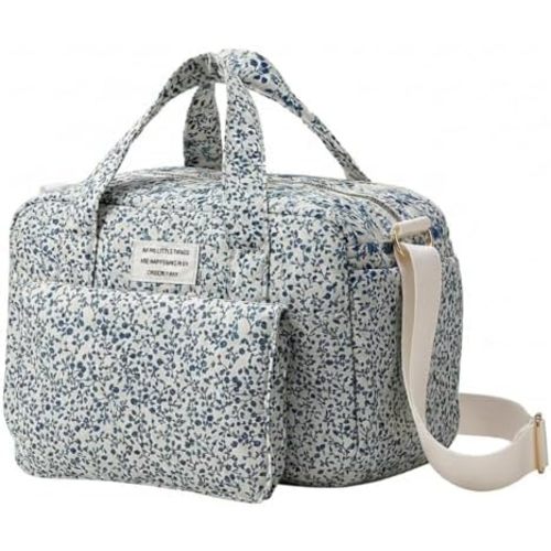 Quilted Diaper Bag Tote Floral Baby Hospital Bag Cute Mommy Bag Crossbody Pañaleras Para Beb