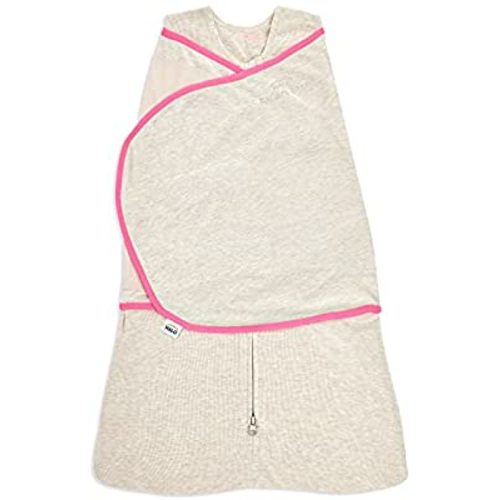 HALO Baby Sleepsack Swaddle Wearable Blanket, 3-Way Adjustable Infant Sleepsack , TOG 1.5, Ideal Temp, Oatmeal/Pink, Newborn, 0-3 Months, 6-12 Pounds