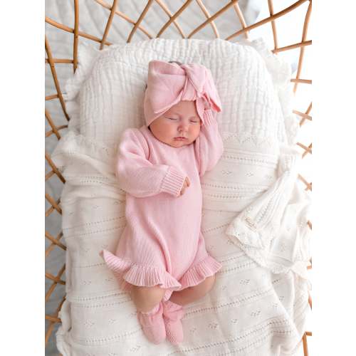 Frills Long Sleeve Knit Romper