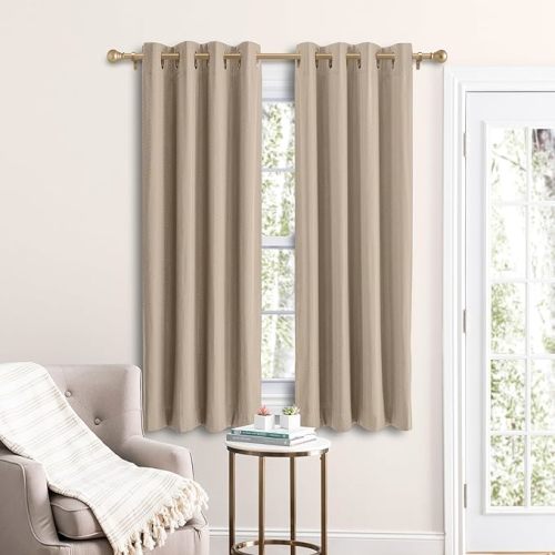 Ricardo | Grand Pointe Black Out Short Length Panel | 54" W x 45”L | Blue | Single Panel | Grommet Style | Insulated Privacy Curtain | Livingroom, Bedroom, Dining Room | Durable | Machine Washable - 45"L X 45"W - Brown