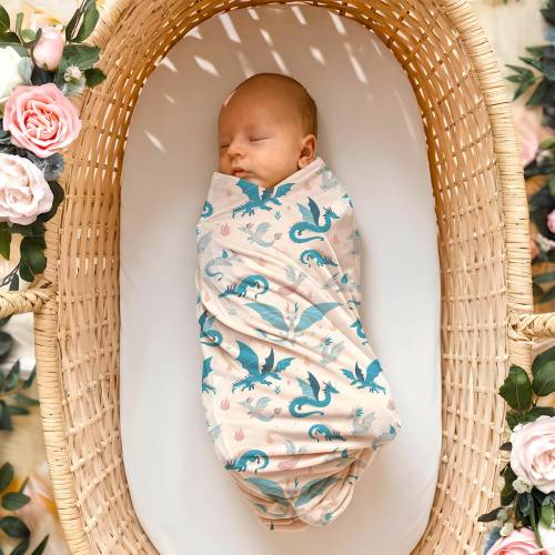Dragon Baby Blanket Receiving Swaddle for Boy or Girl