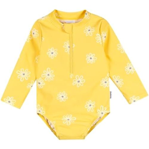 Gerber Baby & Toddler Girls Long Sleeve One Piece Rashguard Swimsuit