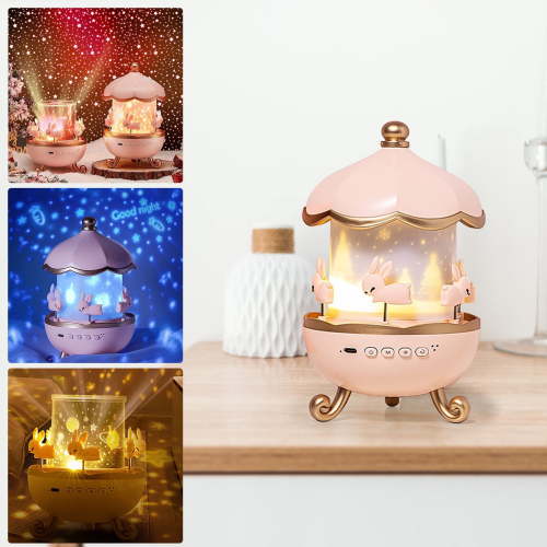 Music Box Projector Lamp Bunny Night Light, Star Projector Night Light Projector, Toys for teens Room Decor, Learning Toys Easter Gifts Bunny